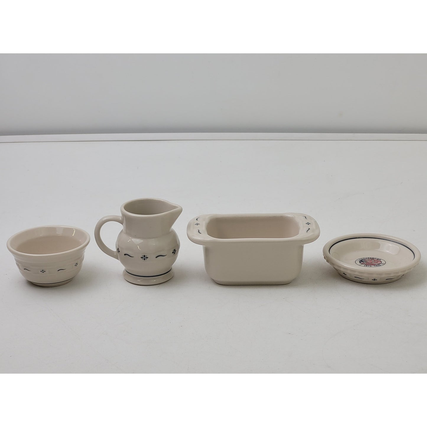 Longaberger Pottery Collectible Miniature Set of 4