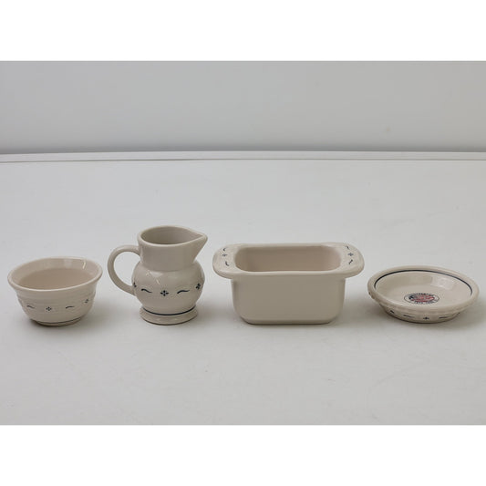 Longaberger Pottery Collectible Miniature Set of 4
