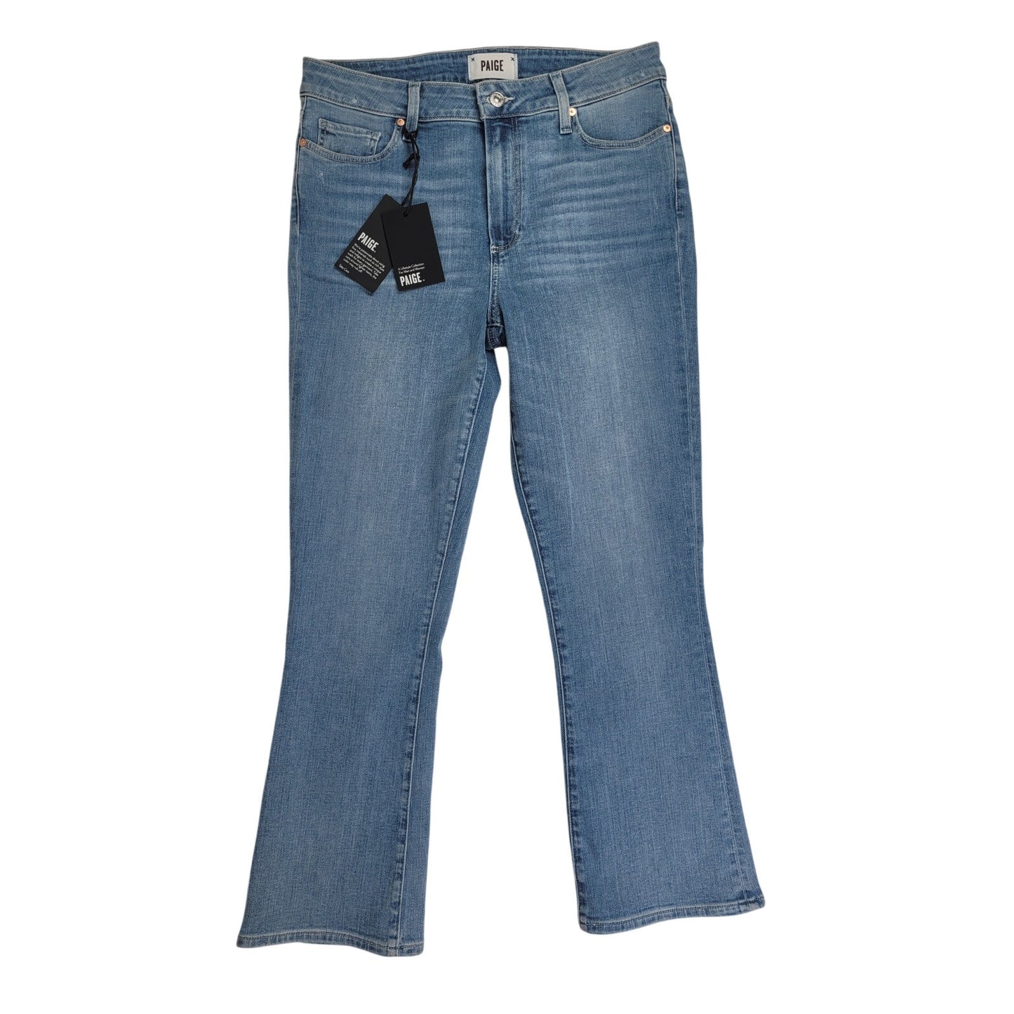 Paige Colette Crop Flare Jukebox Distressed Women's Sz 29 NWT