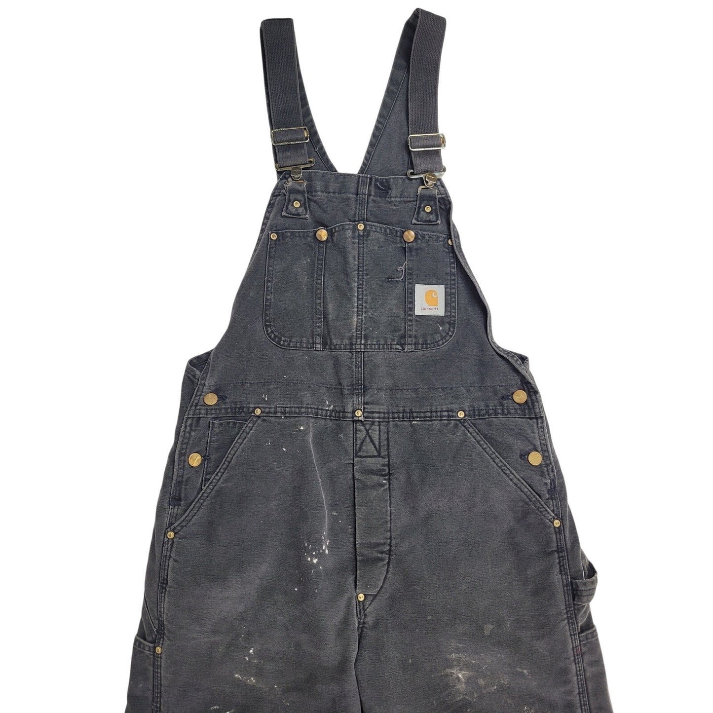 Carhartt Distressed Double Knee Bib Overalls Approx. Men's Sz 38" x 32"
