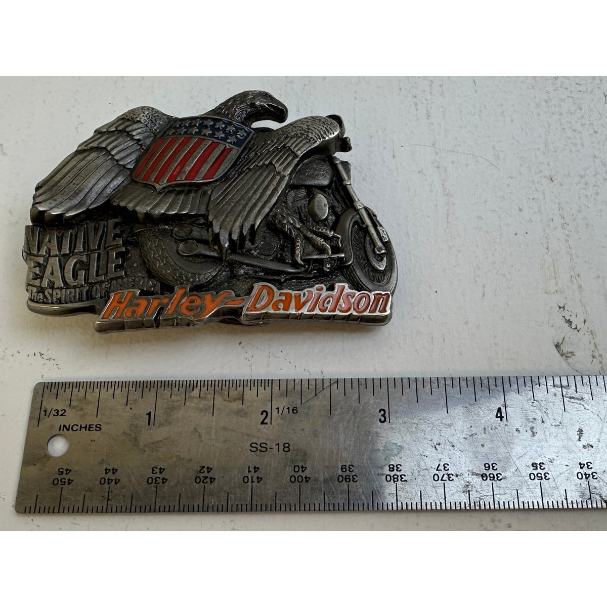 Vintage 1993 Harley-Davidson Baron USA Native Eagle H421 Belt Buckle