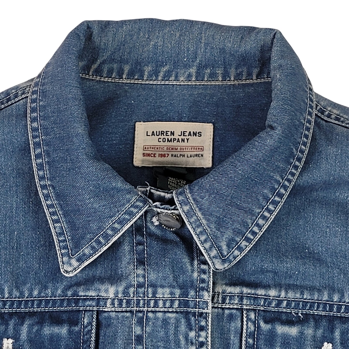 Lauren Jeans Company Vintage Blue Denim Jean Jacket Women's Sz S