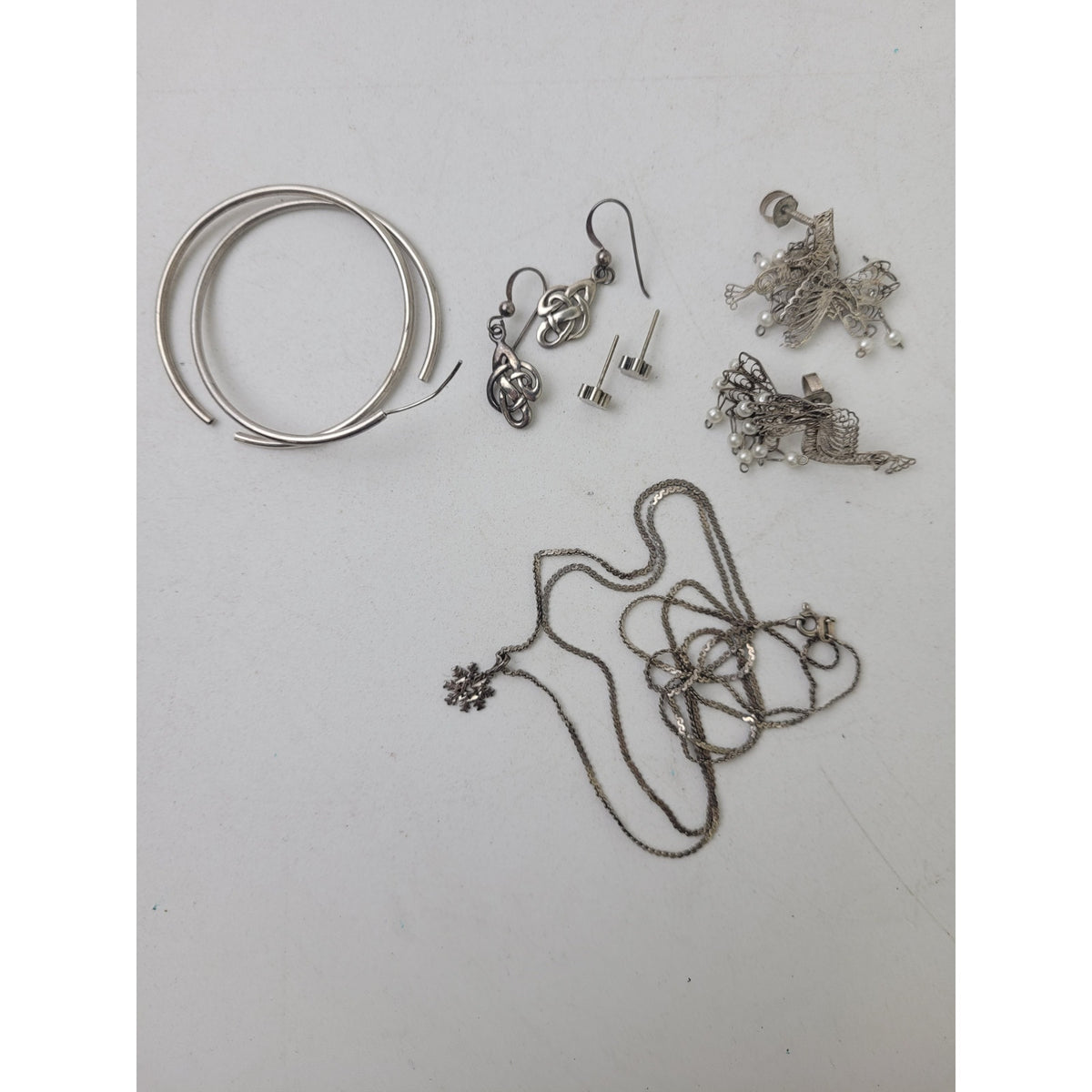 925 Sterling Silver Scrap Lot Earrings Rings Chain Etc. | 58.58 grams