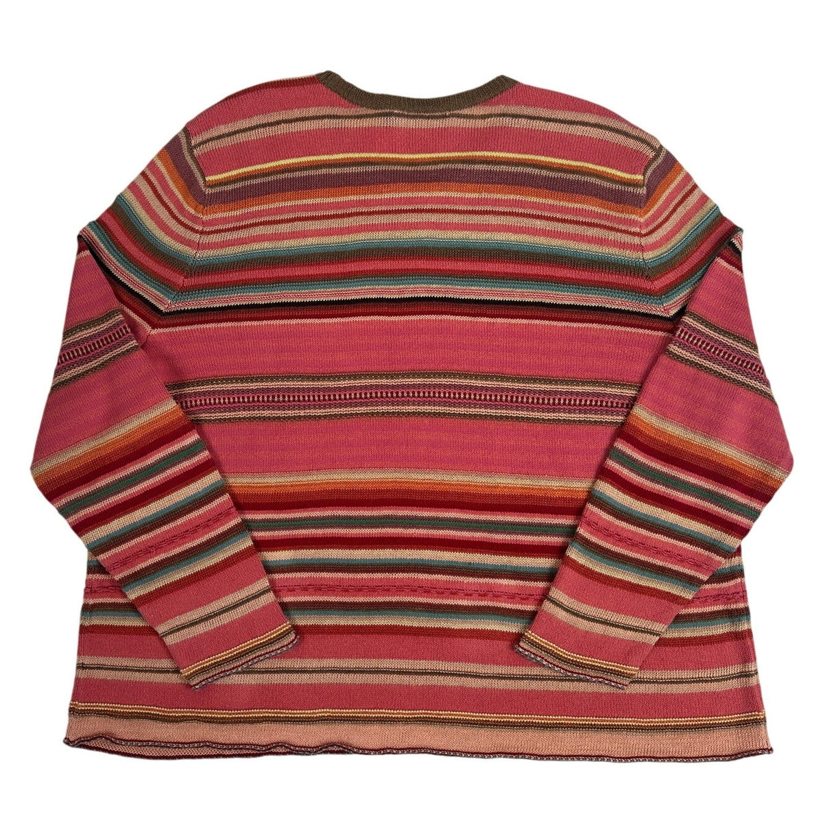 Ralph Lauren Multi-Color Striped Knit Crewneck Sweater Women's Sz 2X NWT
