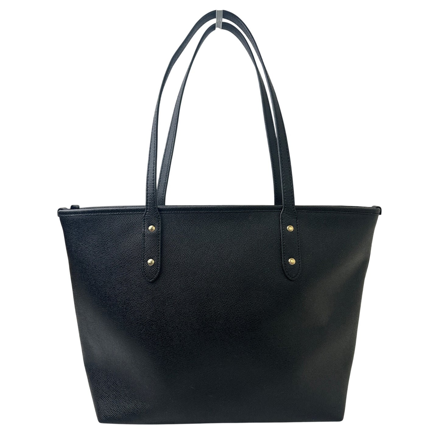 Coach City Zip Black Crossgrain Leather Tote Bag