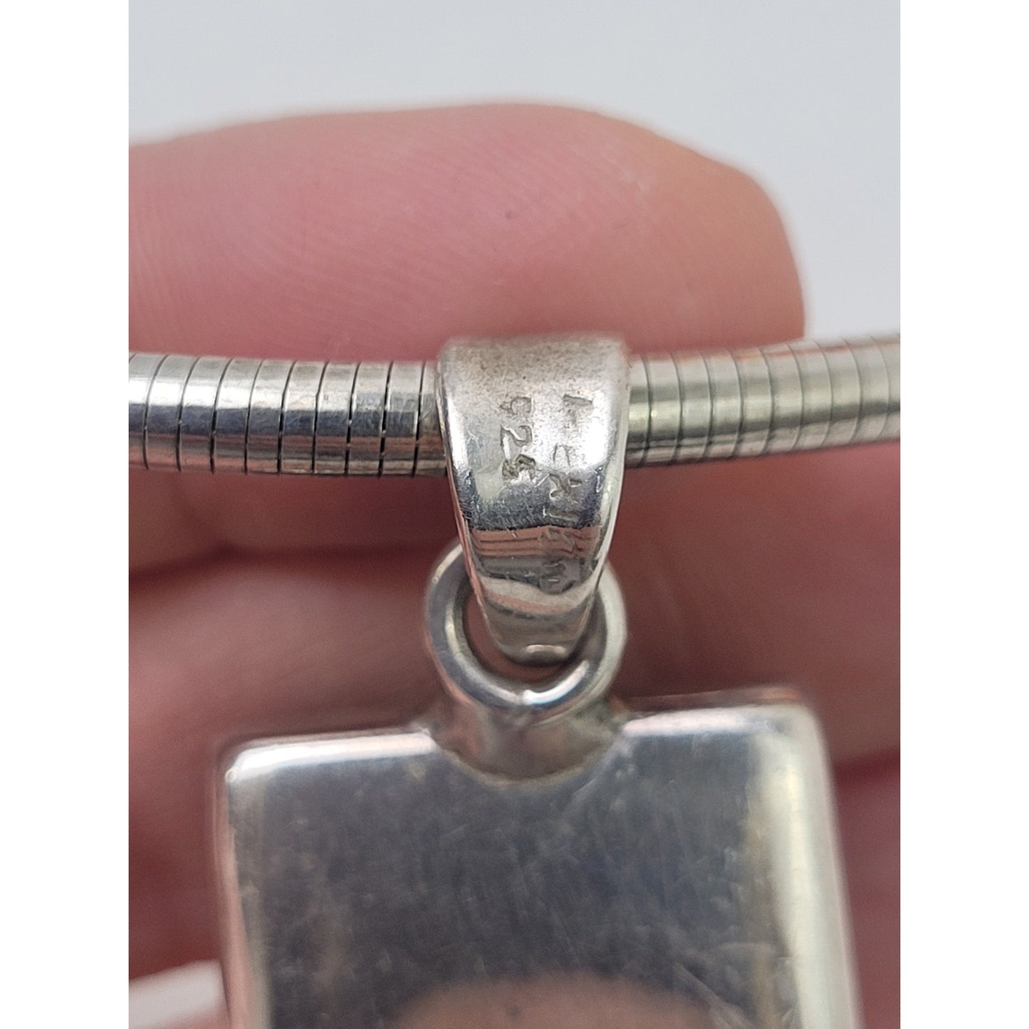 Sterling Silver Thick Chain Made in Italy w SS Black Onyx Pendent Made in Mexico