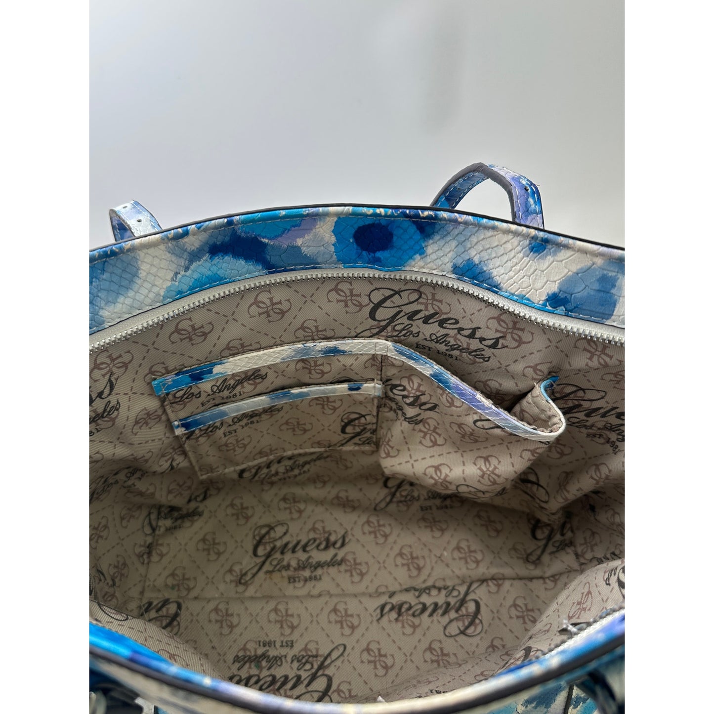 Guess Delaney Floral Snake-Embossed Classic Tote Bag
