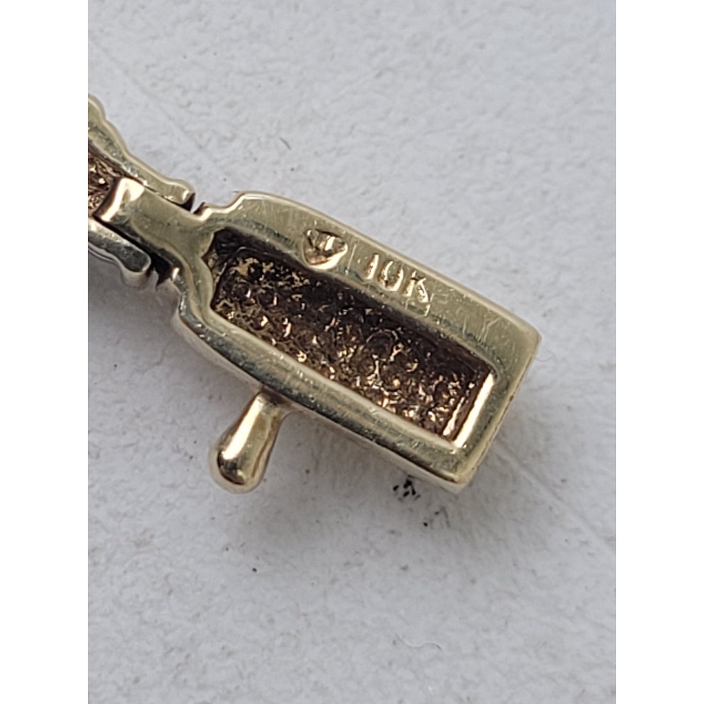 10K Yellow Gold 7" Tennis Bracelet Lab-Created Emeralds & Authentic Diamonds