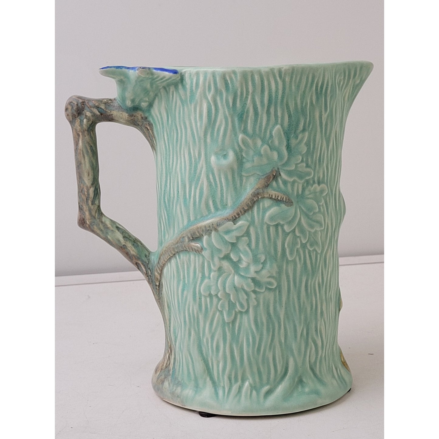 VTG 1940s Wade Heath "Woodland' Pottery Pitcher 3D Blue Bird & Rabbit