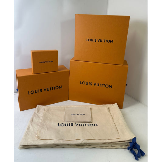 Authentic Louis Vuitton Signature Orange Box & Dust Bag Bundle