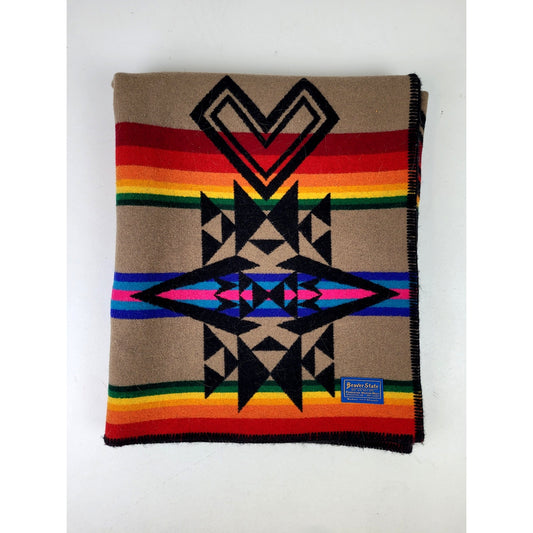 Pendleton Beaver State Reversible Wool/Cotton Throw Shawl 39" x 65"