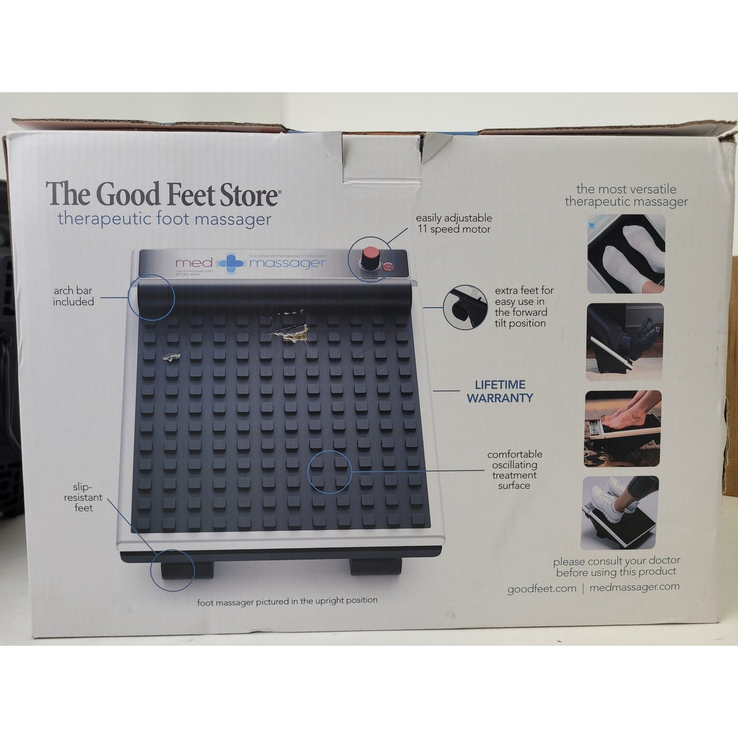 MEDMassager The Good Feet Store Therapeutic Foot Massager 11-Speed Black