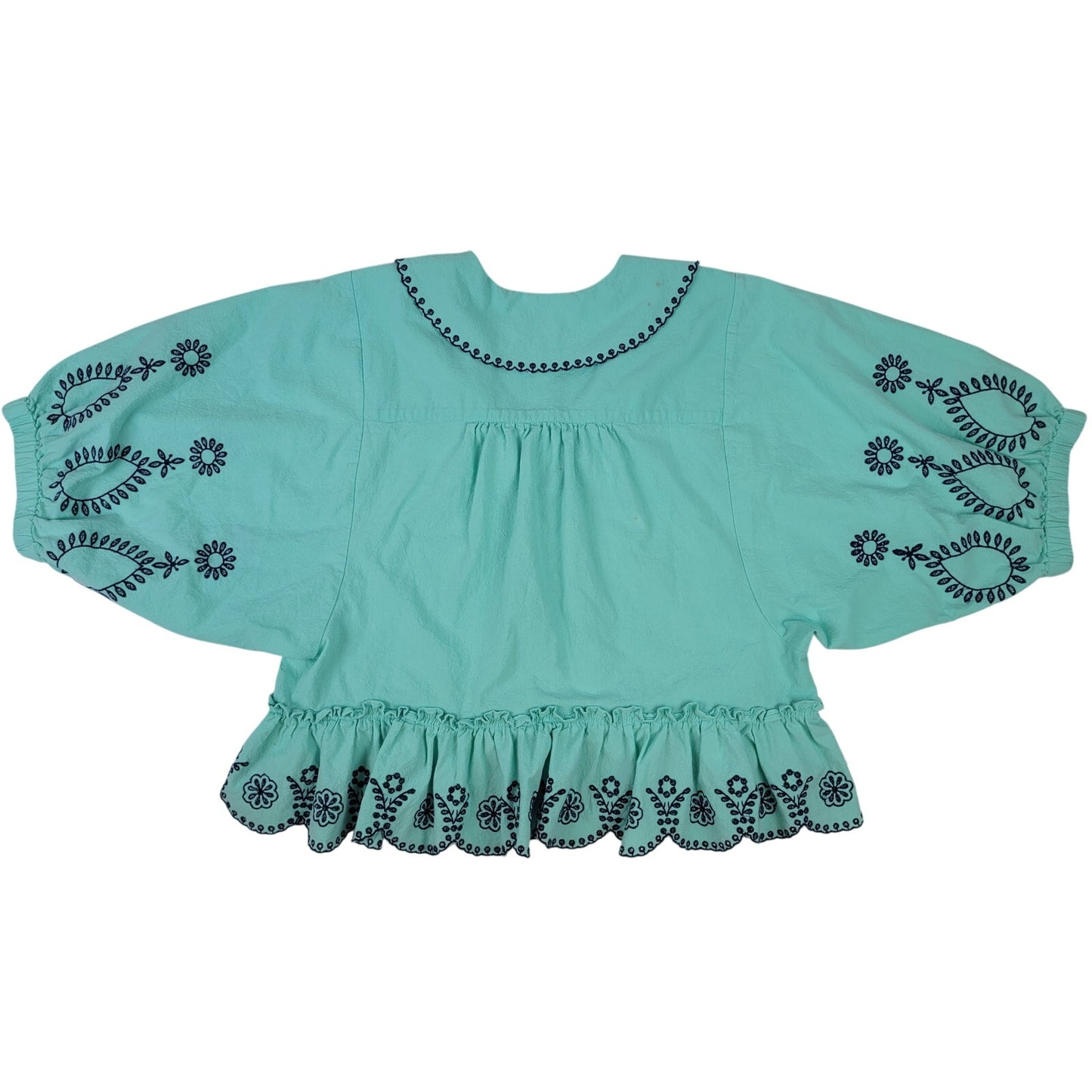 Free People Arcadia Floral Embroidered Blouse Women's Sz L MSRP: $168