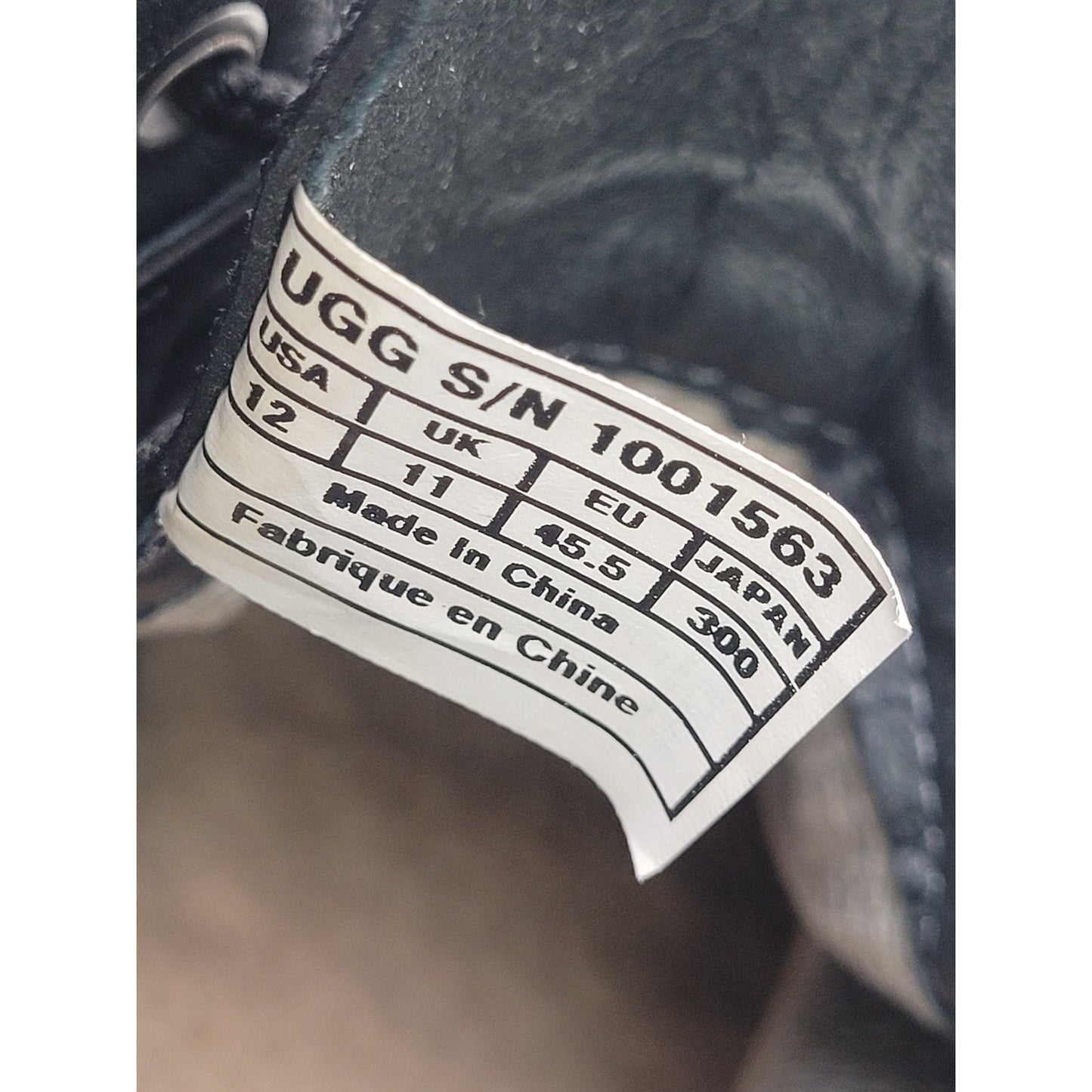 UGG Black Waterproof Leather Combat Boots Round Toe Men's Sz 12 EUC