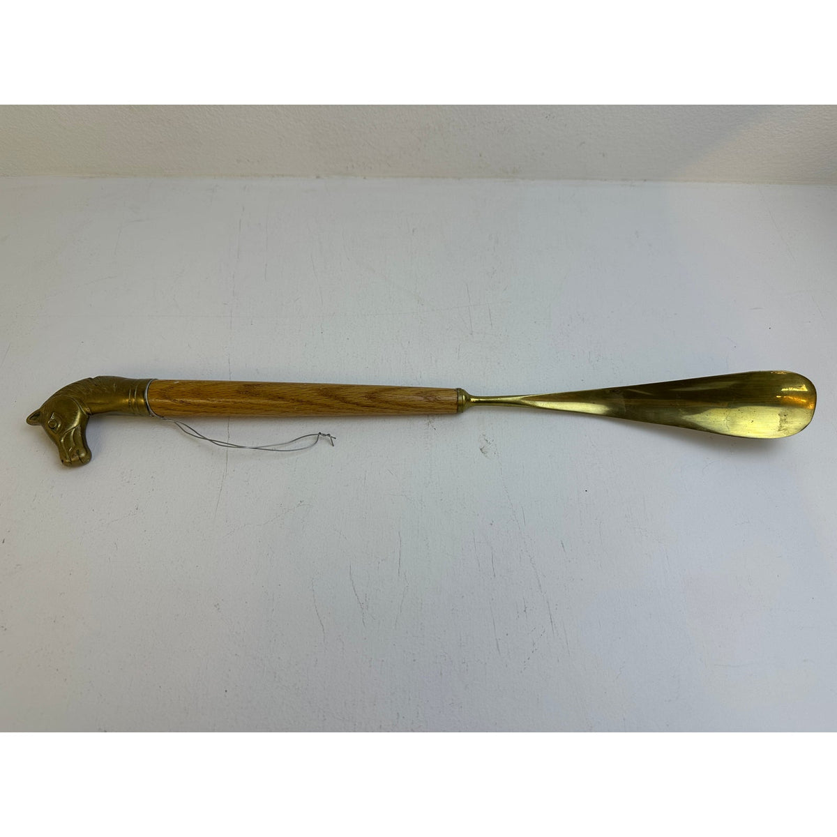 Vintage 3-Piece Equestrian Brass Horse Head Shoe Care Set