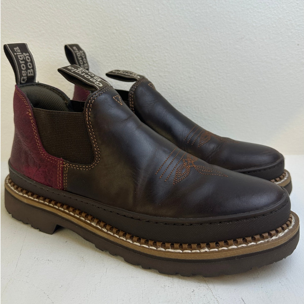 Georgia Boot Crimson Blossom Fashion Romeo Boots Brown Women's Sz 11