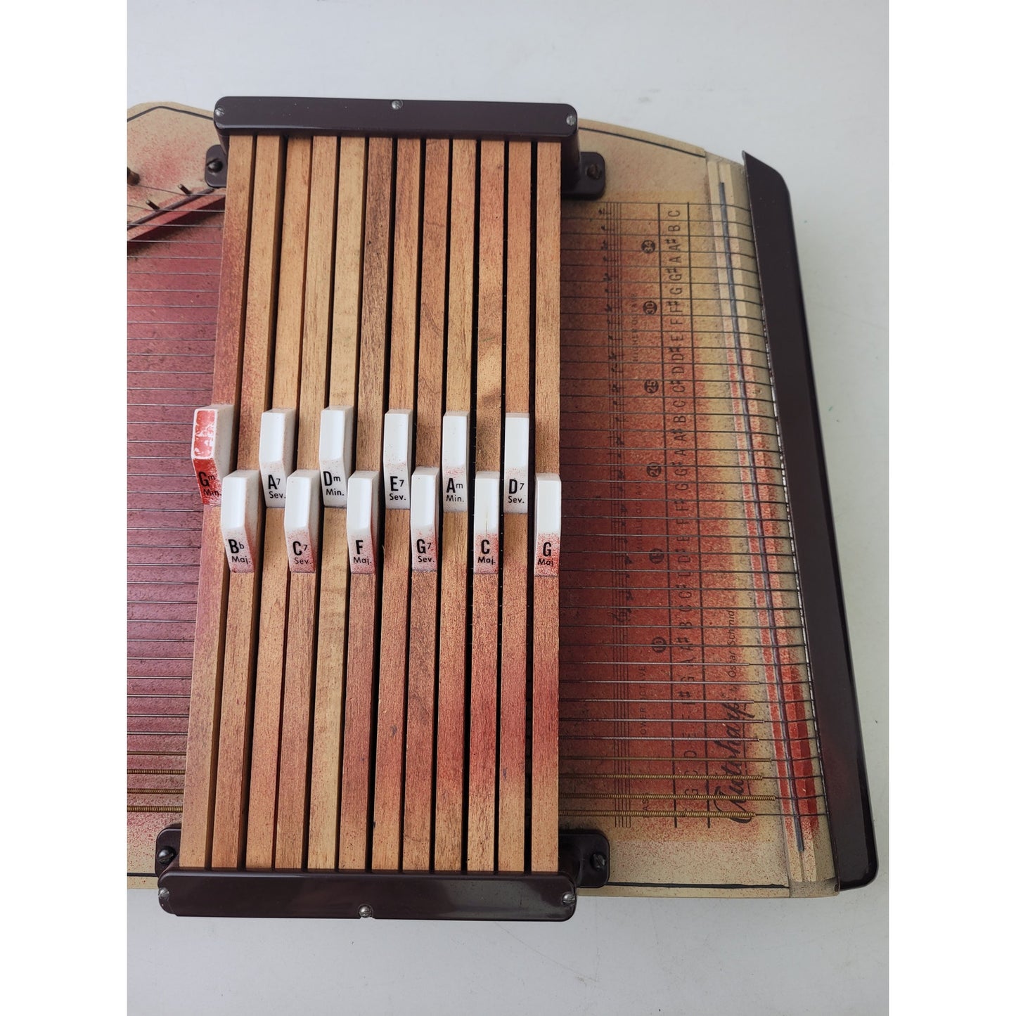 Vintage Oscar Schmidt Autoharp w Black Gig Bag & Music
