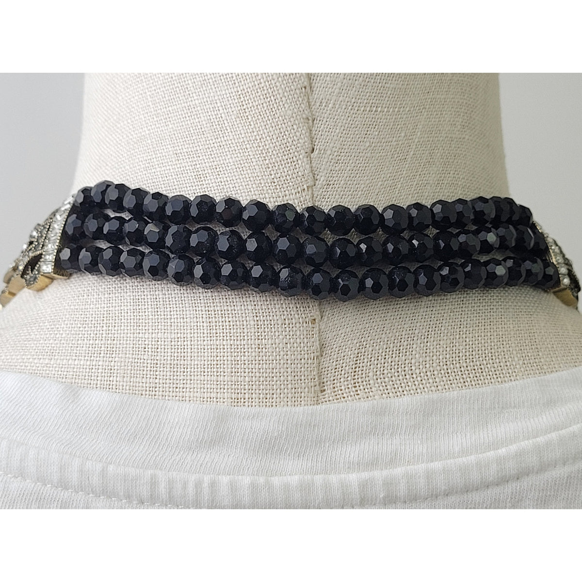 Heidi Daus Age of Elegance Multistrand Black Beads w Crystal-Accented Ends