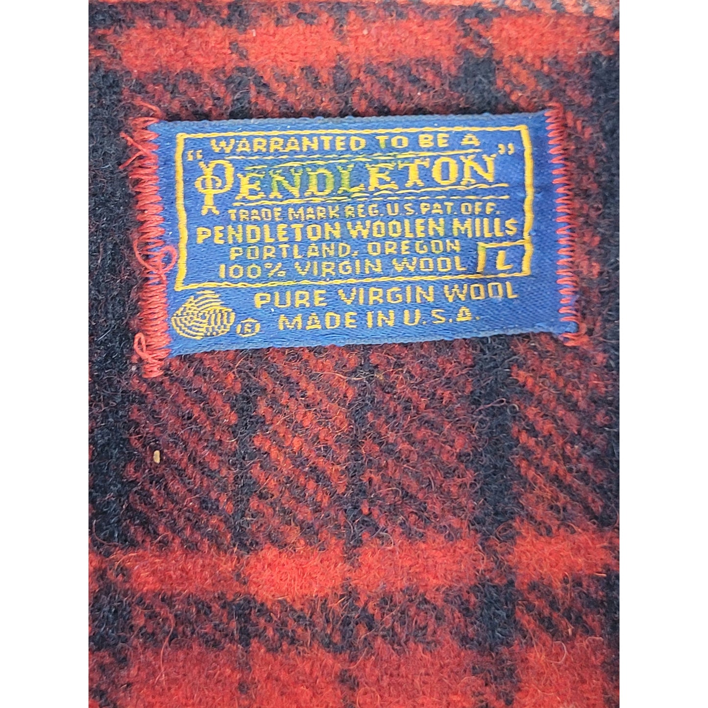 Vintage Pendleton Mackinaw Cruiser Field Jacket Red Blue Plaid Men's Sz M/L