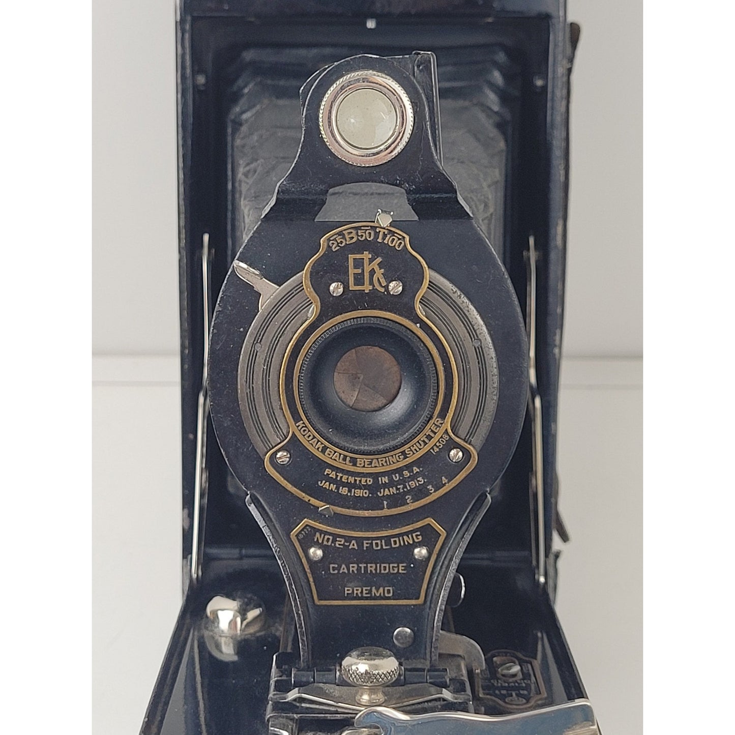 Antique 1910 Kodak Ball Bearing Shutter No. 2-A Folding Camera with Leather Case (Untested)