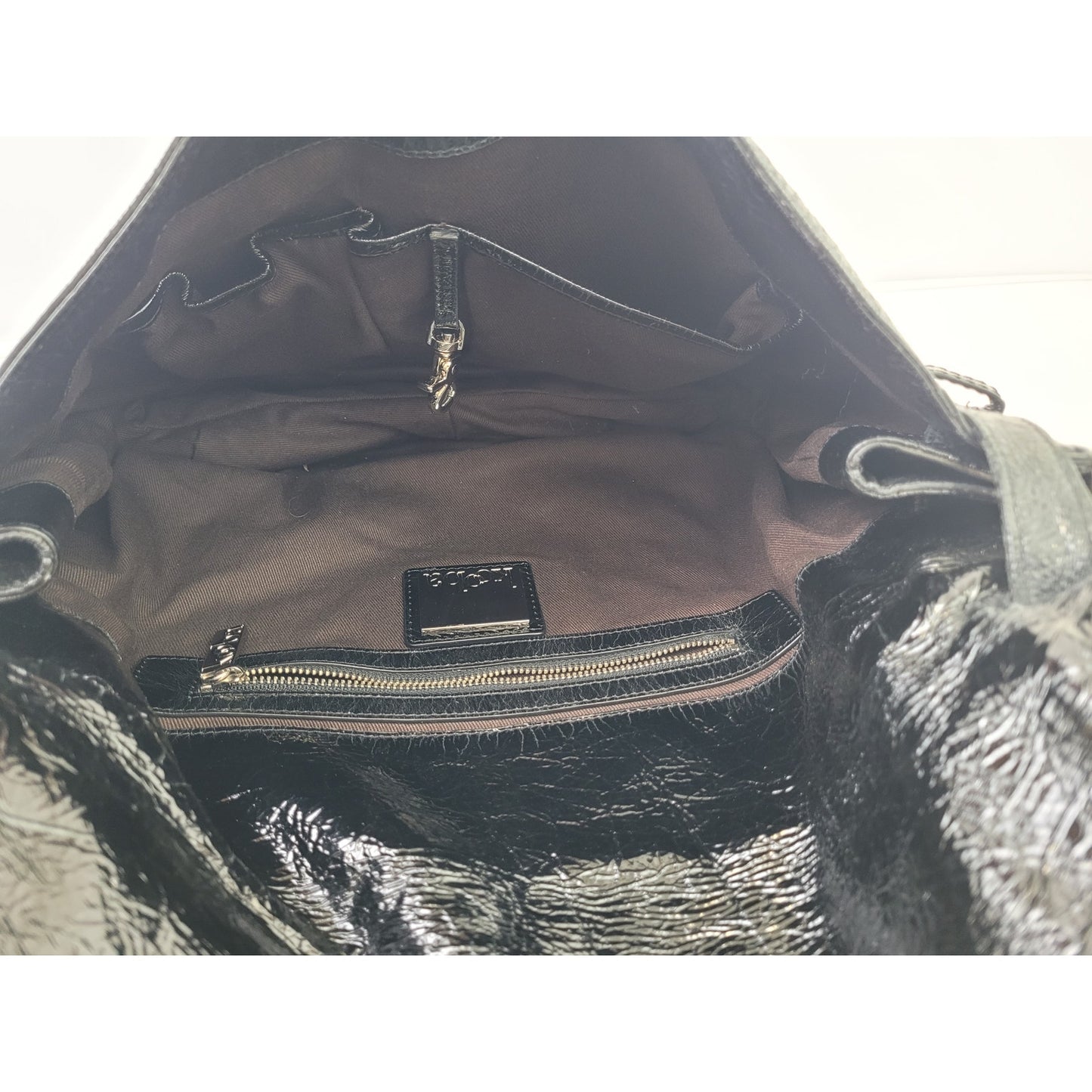 Kooba Patent Leather Crossbody Bag Satchel Y2K Meets 80s Style