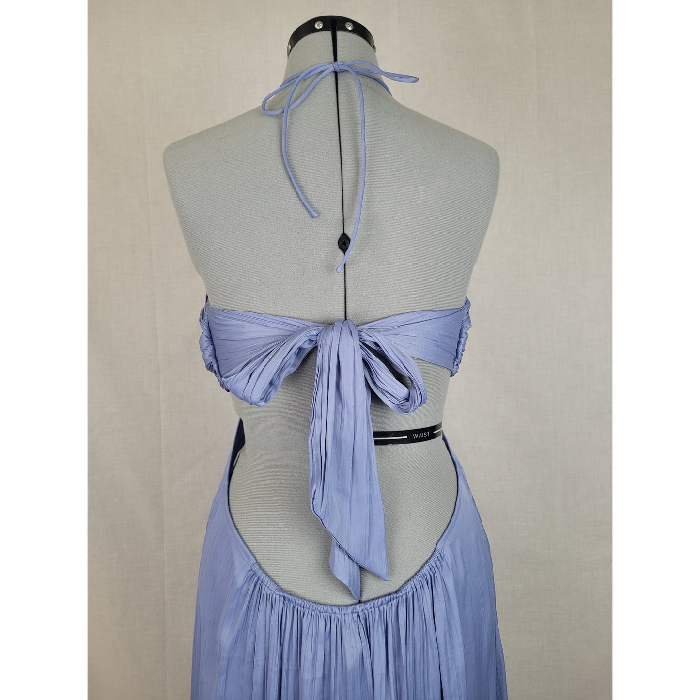 Anthropologie Maxi Dress Gown Periwinkle Low Back Side Slit Women's Sz M