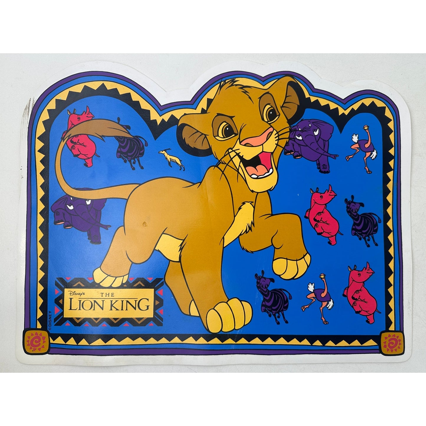 Vintage 1990s Disney The Lion KIng Wipe-Clean Placemats
