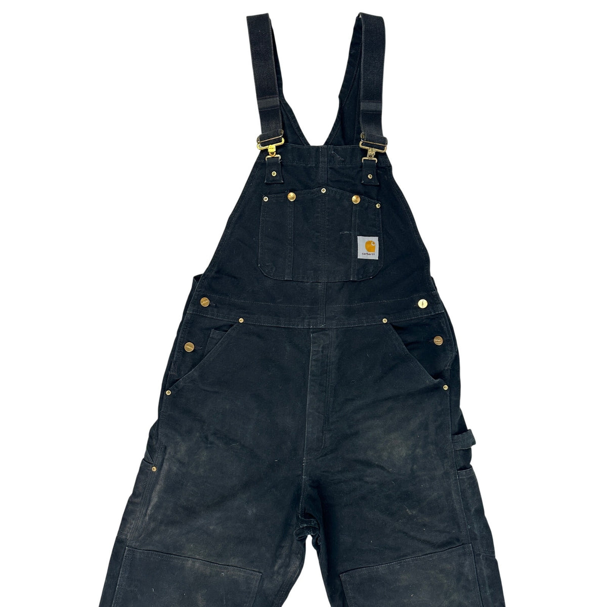 Carhartt R01 BLK Double-Knee Duck Bib Overalls Men's Sz 36x32