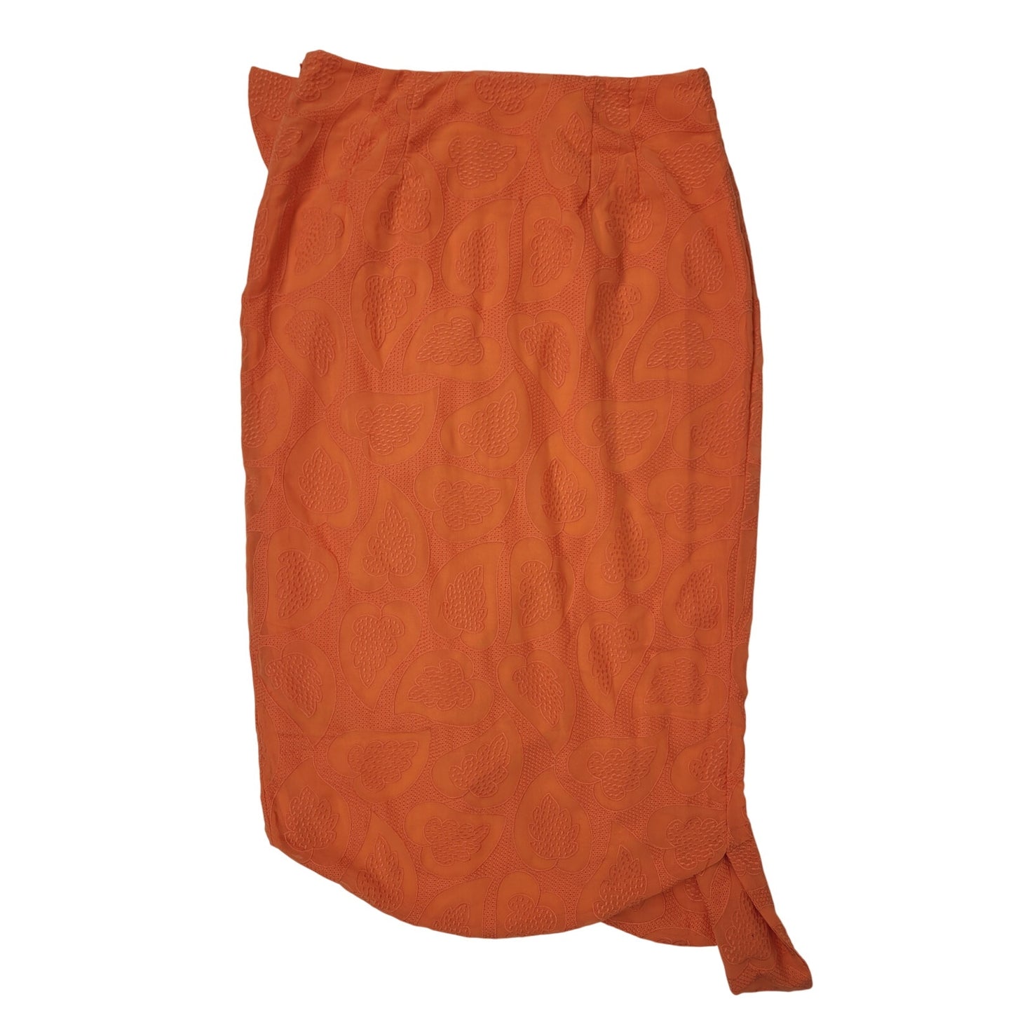 Anthropologie Maeve Slim Ruffle Wrap Skirt Sunset Orange Women's Sz 10