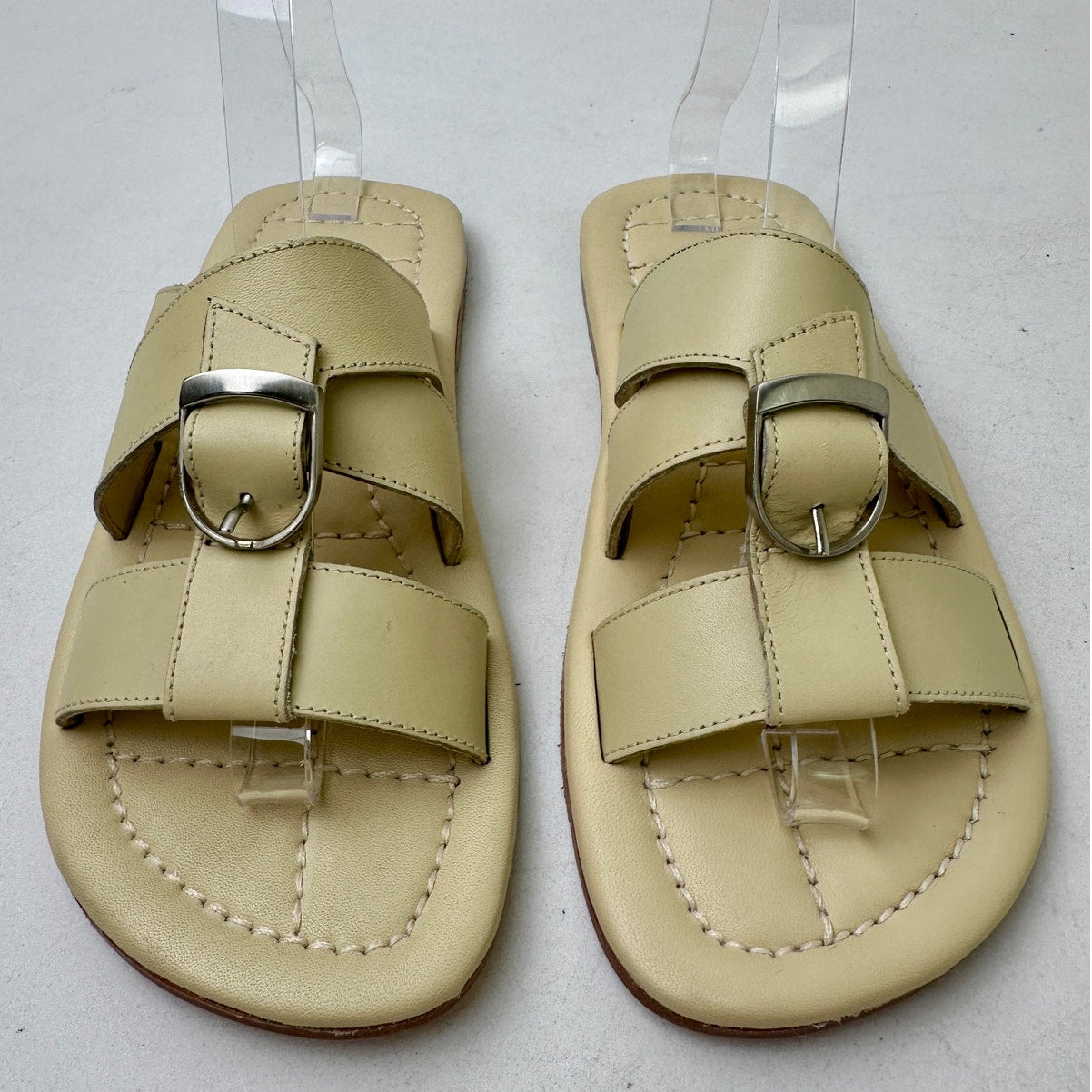 Free People Sloan Buttermilk Leather Buckle Sandals Women's Sz 7