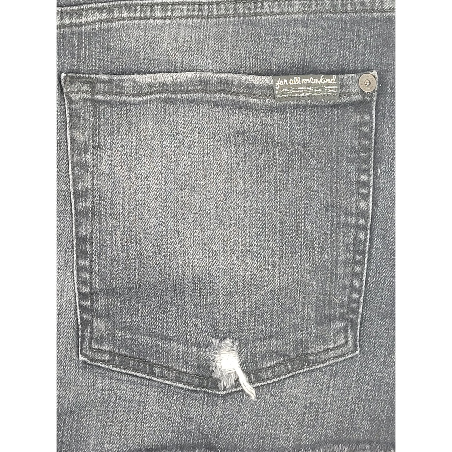 7 For All Mankind Monroe Cut Off Short Eclipse Dark Blue Denim Women's Sz 30 NWT
