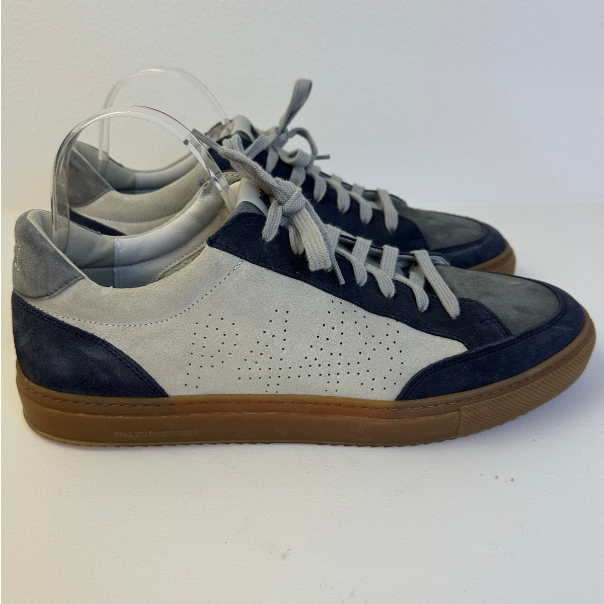 P448 Soho Amalfi Gray Suede Low-Top Sneakers Men's Sz 44 / 10.5