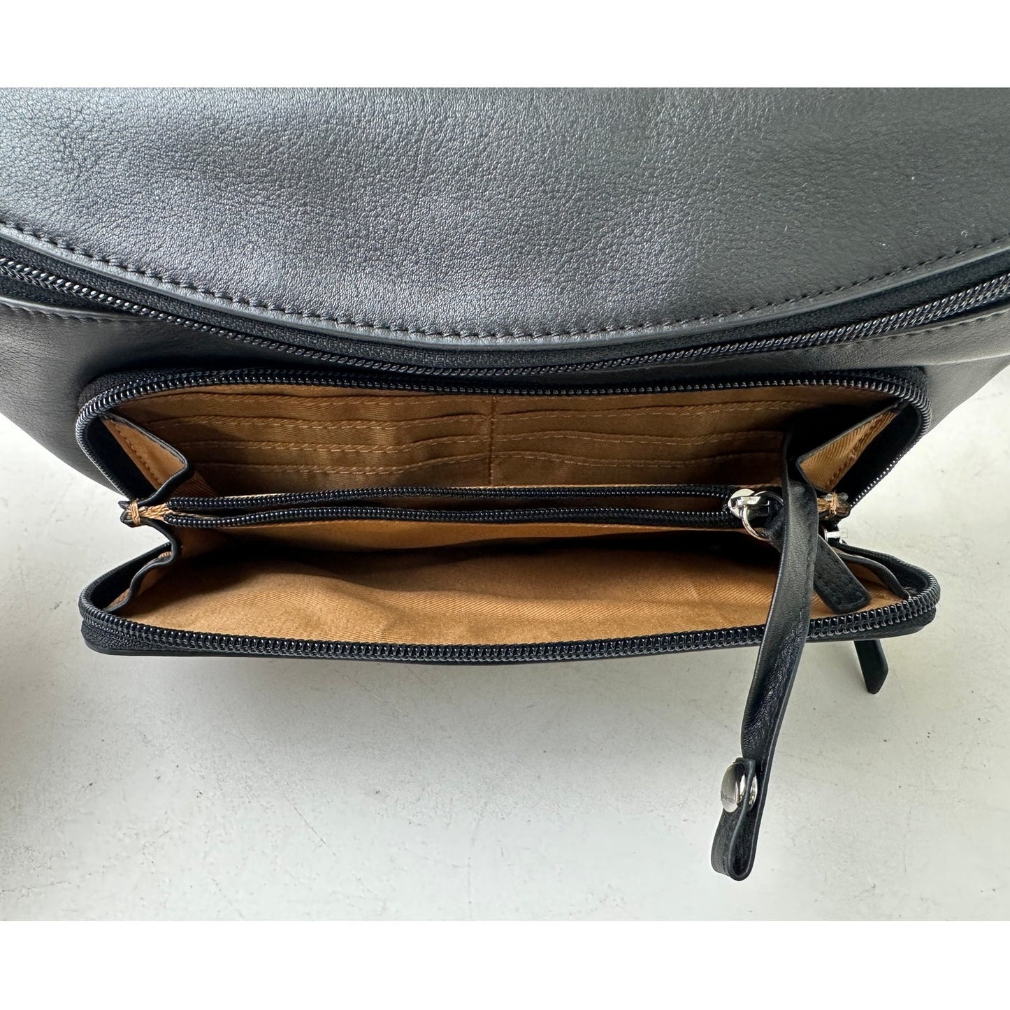 RED Genuine Leather Black Adjustable Body Bag