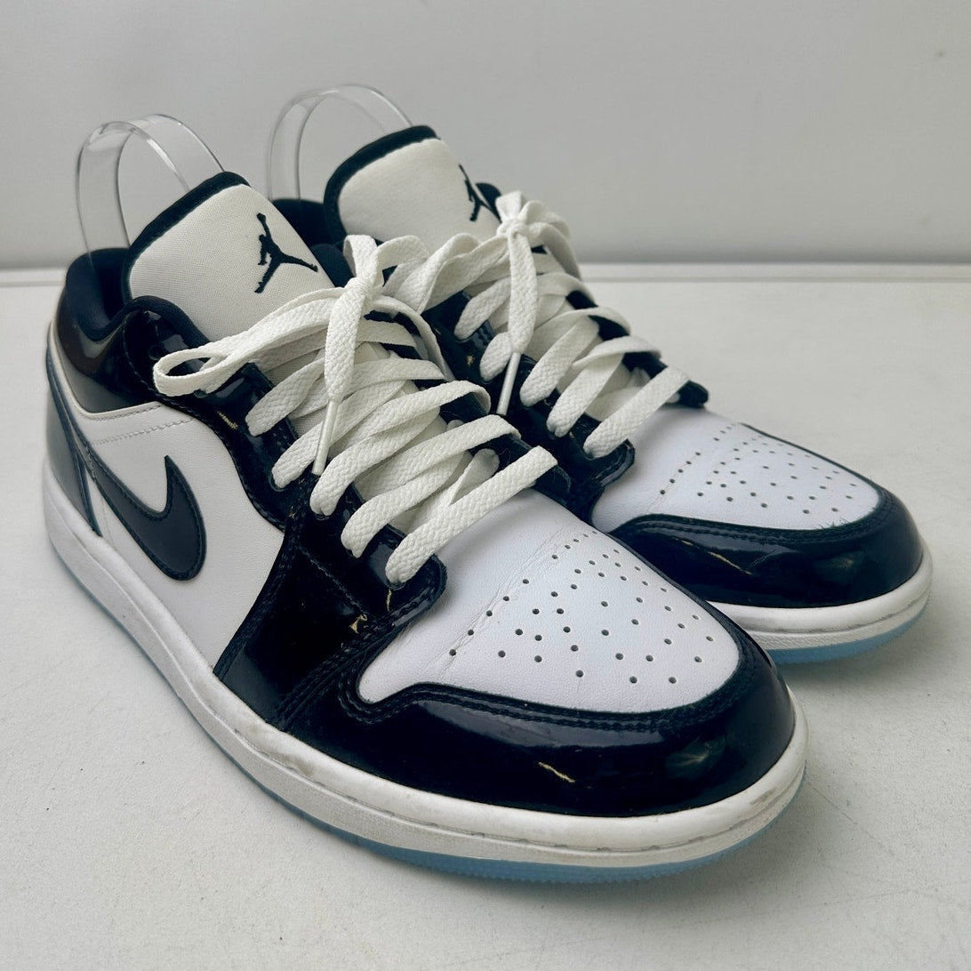 Jordan 1 Low SE Concord Black/White Patent Sneakers Men's Sz 8