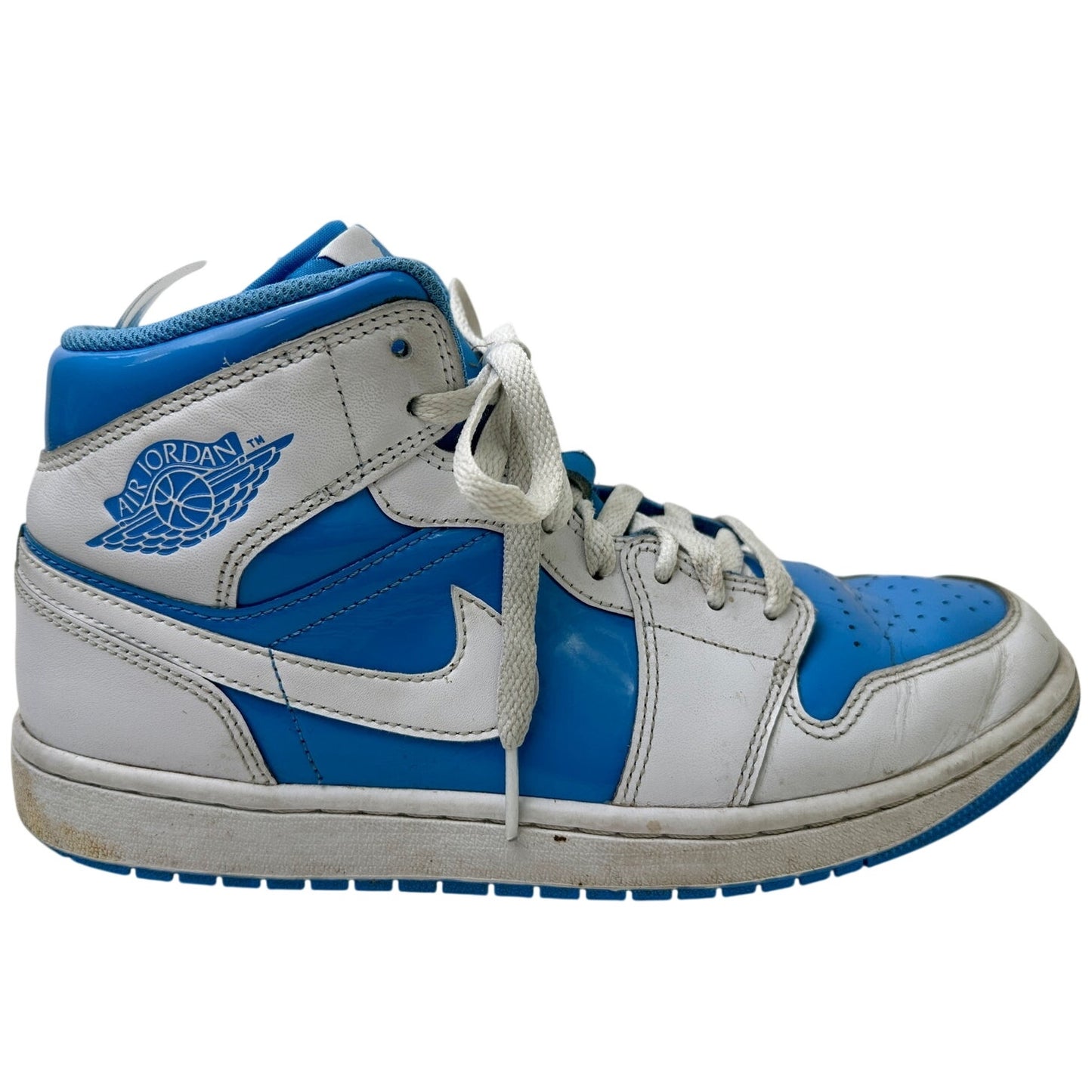 Nike Air Jordan 1 Mid Legend Blue Patent Leather Men's Sz 9