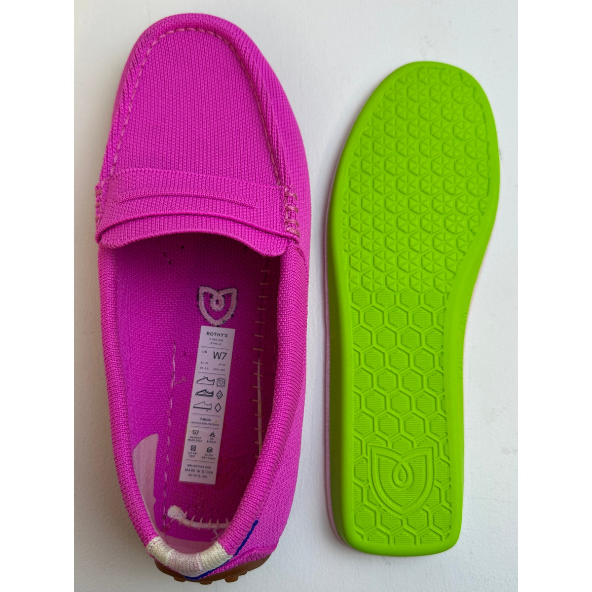 Rothy's The Driver Knit Loafers Pink Snapdragon Women's Sz 7