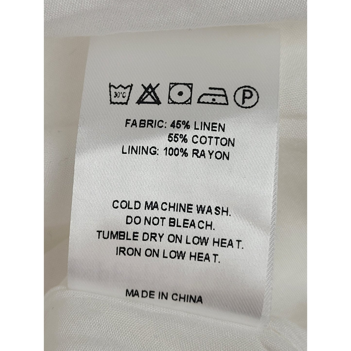 Peppermayo Larnie Linen Mini Dress Strapless Linen-Blend White Drop Waist Sz 14