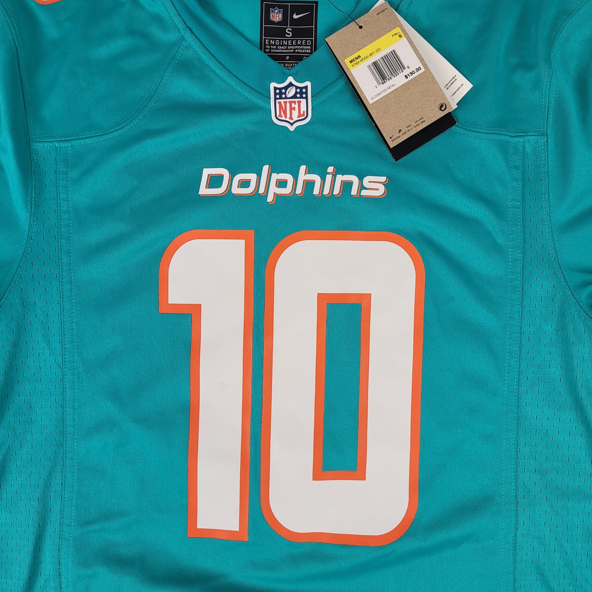 Nike Miami Dolphins Tyreek Hill #10 Aqua Football Game Jersey Sz Small