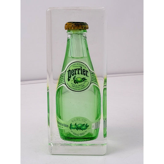 Vintage PERRIER Water Bottle in Lucite Advertising Display Paperweight 70s