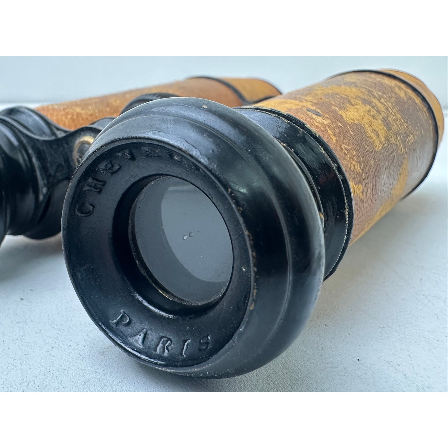 Antique Chevalier Paris Leather Field Binoculars & Theater Glasses