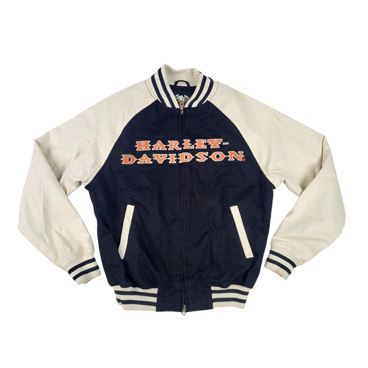 VTG 2000s Harley Davidson Cotton Bomber Varsity Jacket Women's Sz M