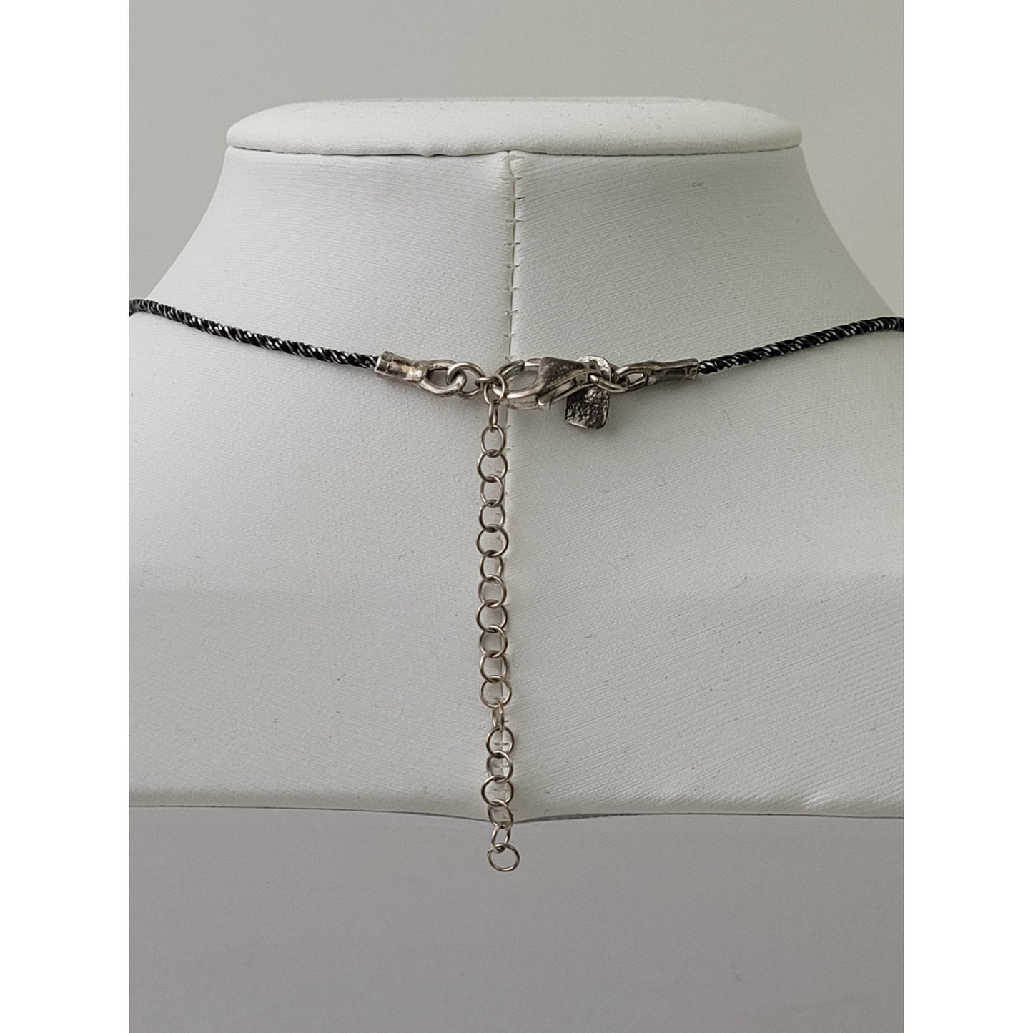 Sterling 925 Tri Color Hammered Dangle Statement Necklace Made in Israel