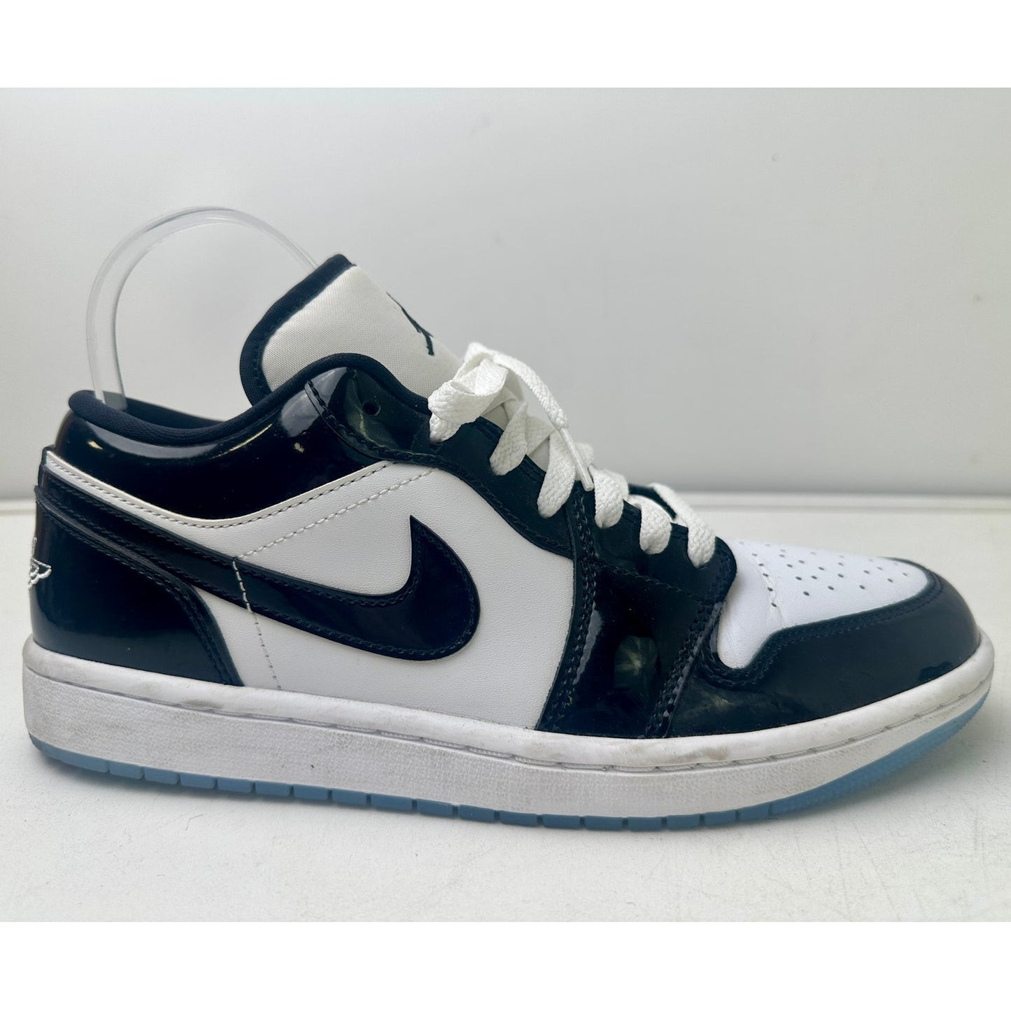 Jordan 1 Low SE Concord Black/White Patent Sneakers Men's Sz 8