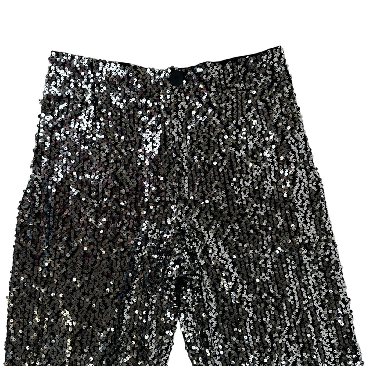 Maeve The Colette Sequin Cropped Wide Leg Silver Pants Women's Sz 28 NWT