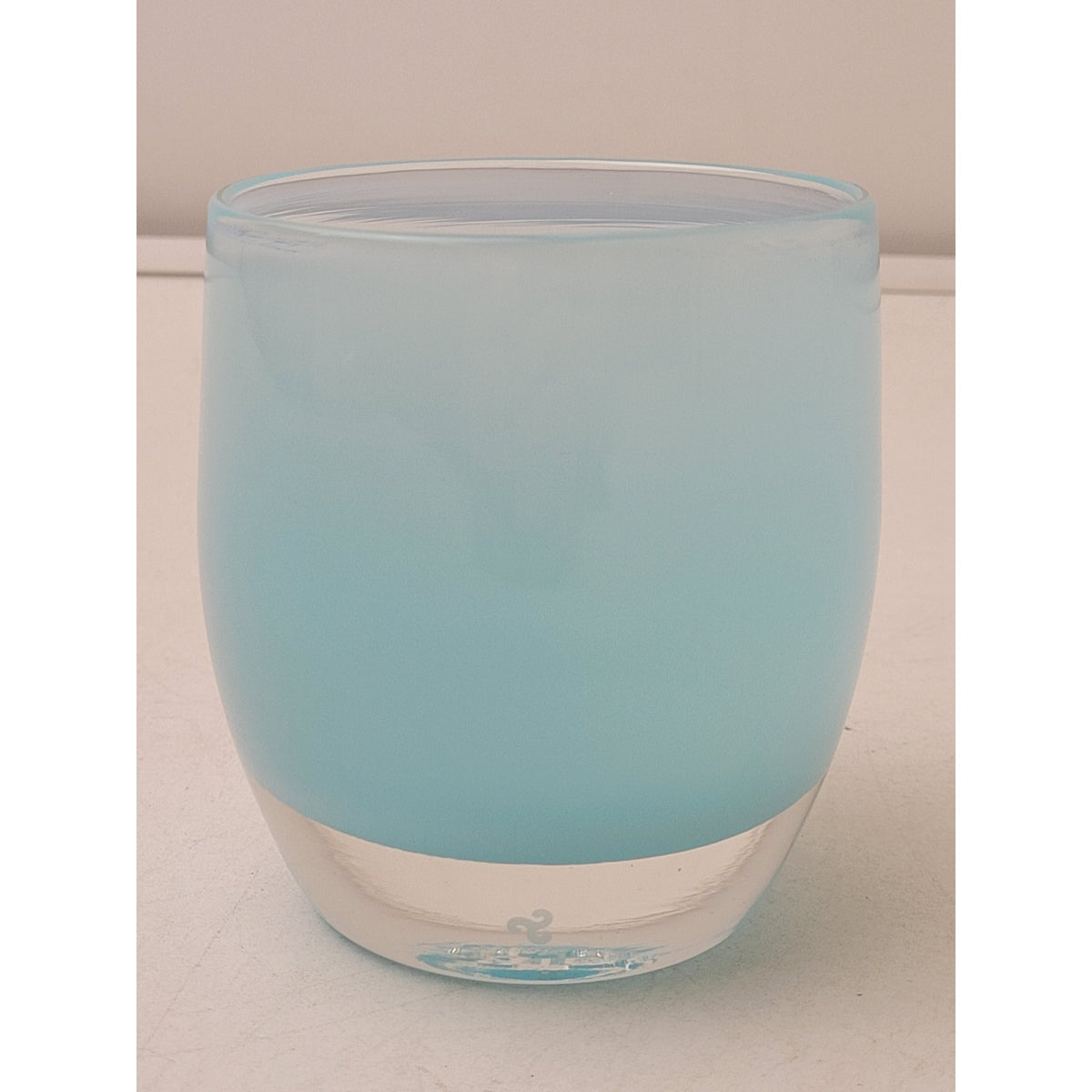 glassybaby "Ocean" Light Blue Handblown Glass Votive Candle Holder Rare w Tag