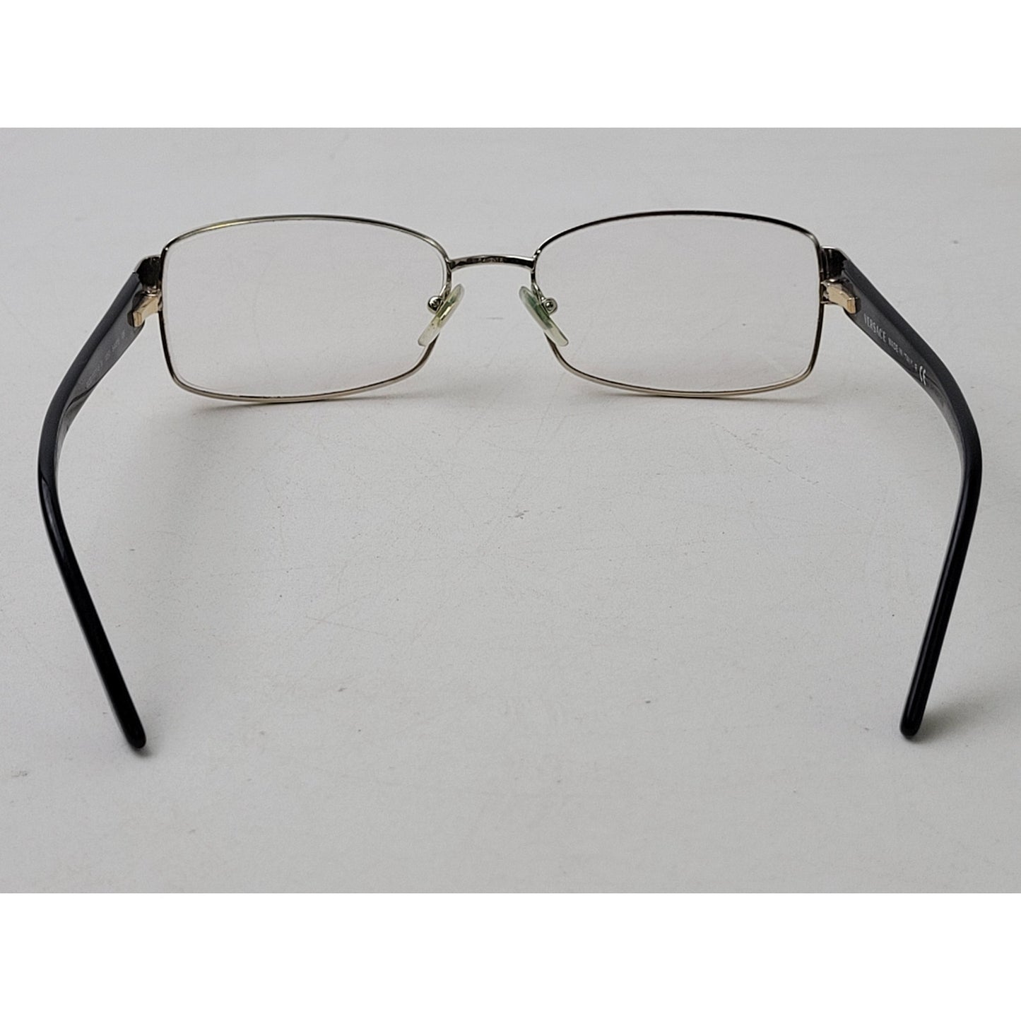 Versace 1177-B-M Gold-Tone Rectangular Eye Glasses Frames Rhinestones | Italy