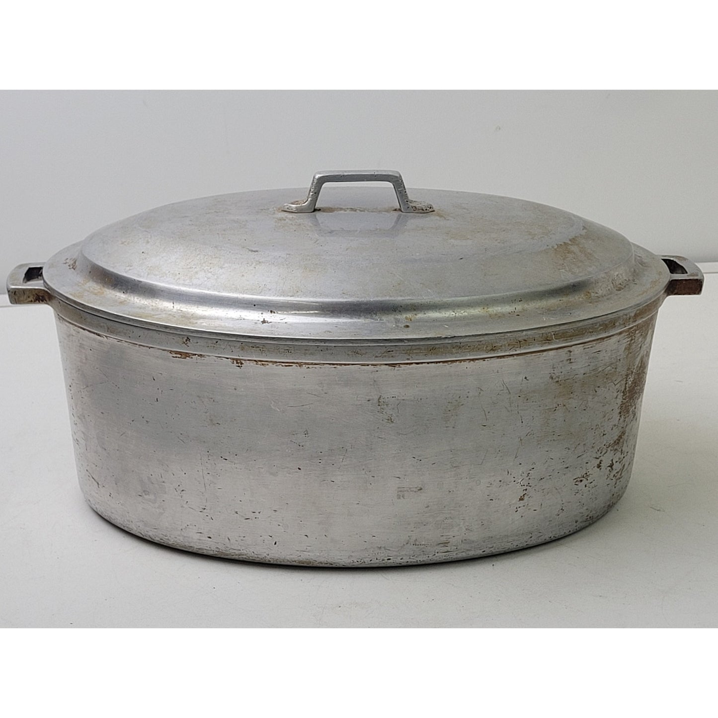 Vintage Miracle Maid Cookware 14.5" Cast Aluminum Oval Pot Oven Roaster w Lid