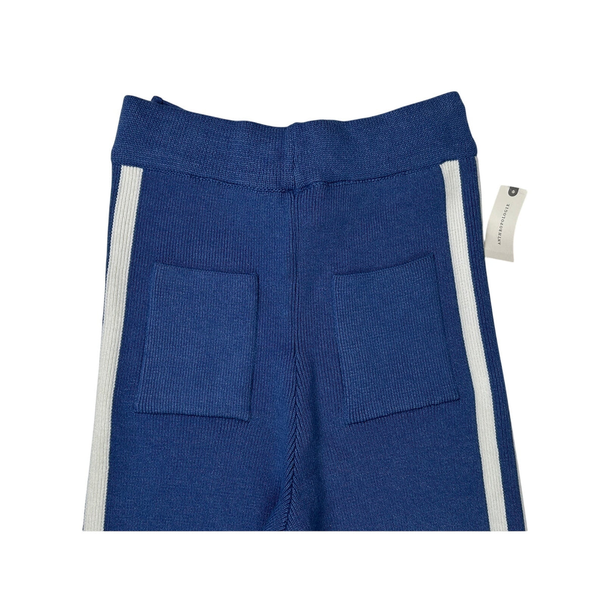 Maeve by Anthropologie Blue Knit Side-Stripe Track Pants Women's Sz S