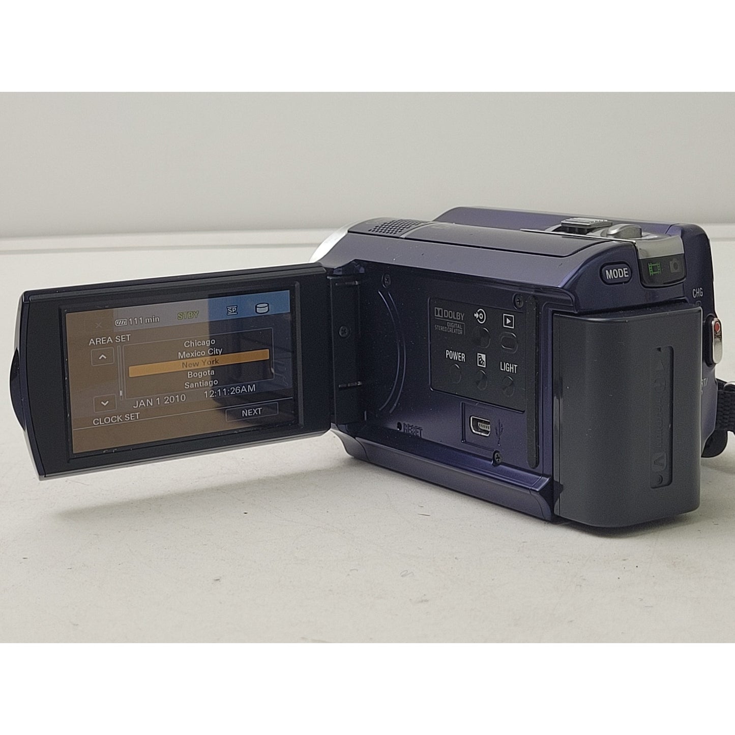 2010 Sony Handycam DCR-SR68 Digial Camcorder & Case | 60X Zoom | 80GB | Blue