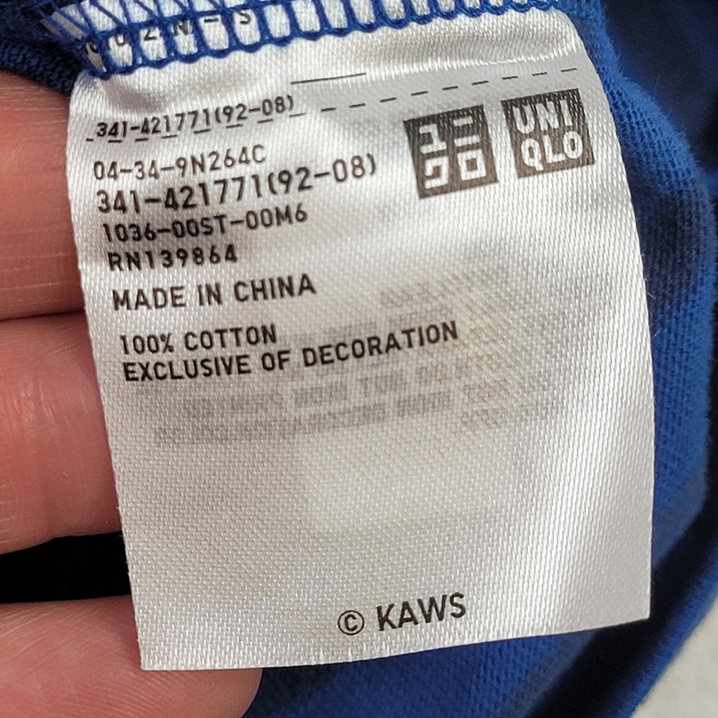 Uniqlo x KAWS UT BFF T-Shirt Blue Striped Embroidered Men's Sz XS NWT